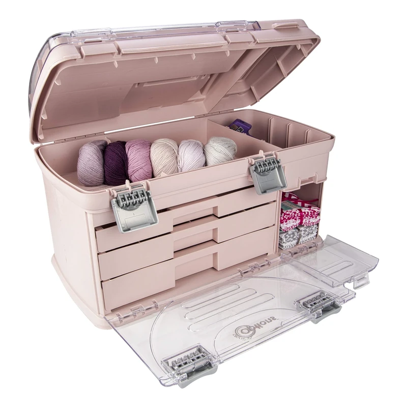 Creative Options Large Three Drawer Organization System - 21.25" L x 12" W x 12" H, Clear & Functional, Storage Box with Drawers, Arts & Crafts, 2995 Cubic Inches