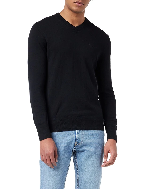 Schott NYC Men's Plbeal2 Pullover Sweater, Black, Large