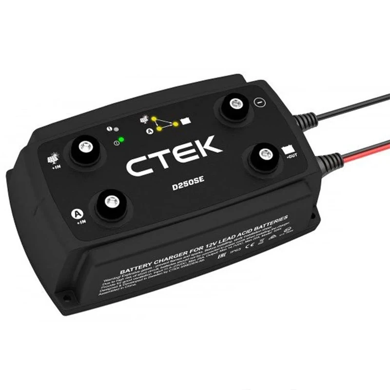 CTEK D250SE, 20A, 12V Battery Charger For Starter And Service Batteries In RV, Truck And Overlanding Vehicles, Solar Battery Maintainer, 12V Lithium Ion Battery Charger And Smart Alternator Compatible