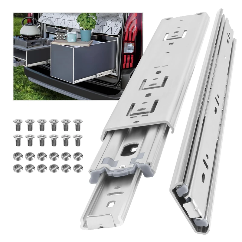 AOLISHENG Heavy Duty Drawer Runners 350mm 68Kg Load Capacity Heavy Duty Drawer Slides Ball Bearing Draw Runners, Full Extension Draw Sliding Rails Sliders Side Mount 1 Pair, 14 inch Without Lock