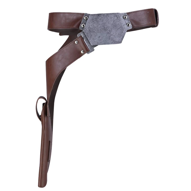 WELLMILLER Han Solo Cosplay Belt Holster - Brown PU Leather - Image 1