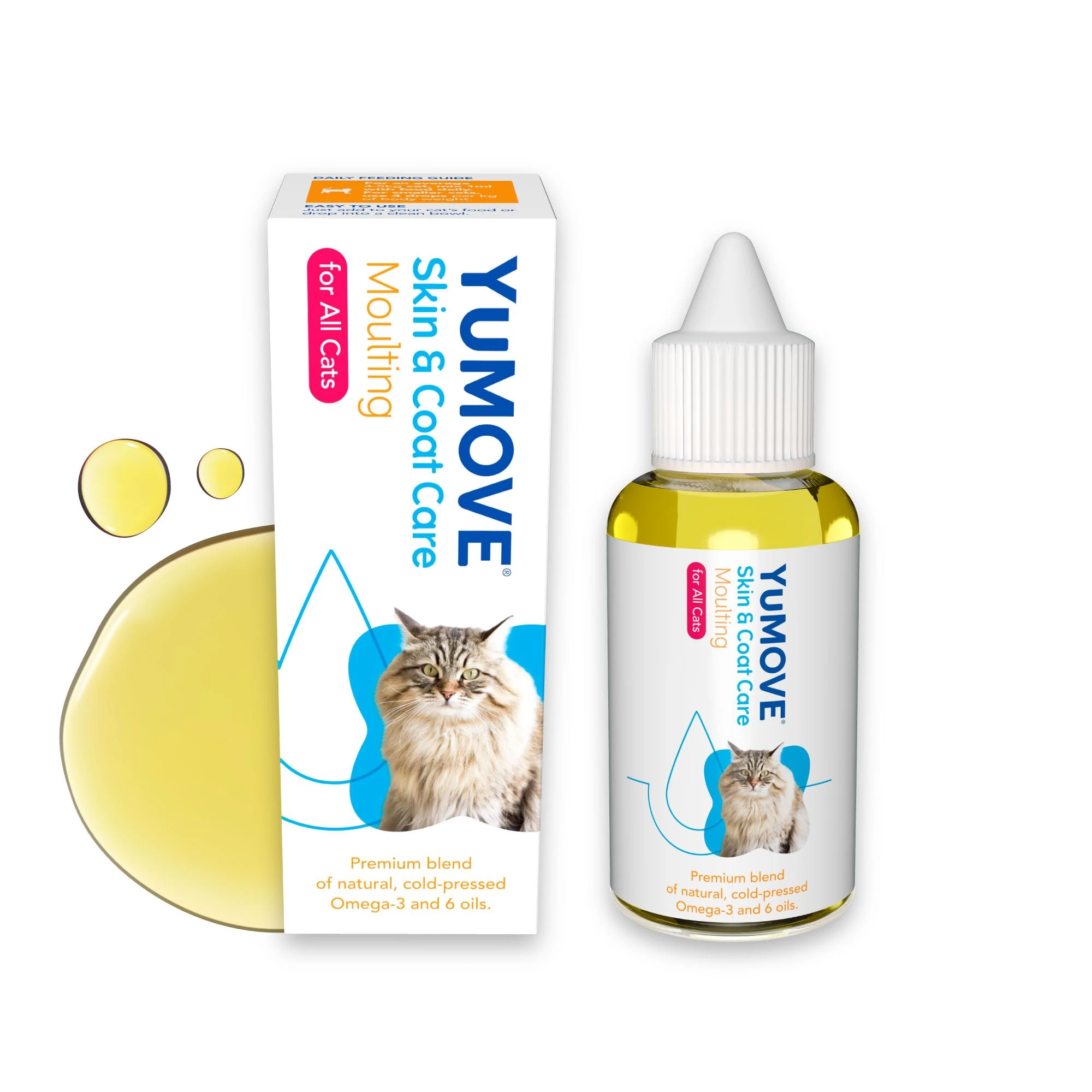 YuMOVE Skin & Coat Care Moulting Supplement for all Cats, Coat and Skin Supplement for Cats with Dry, Dull Coats and Excess Moulting, 50ml