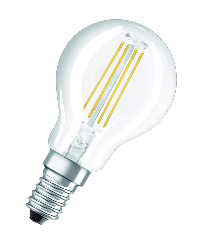 OSRAM LED lamp / Base: E14 / Warm White / 2700 K / 4 W / replacement for 40 W Incandescent bulb / clear / LED Retrofit CLASSIC P [Energy efficiency class A++] / pack of 10 - Image 1