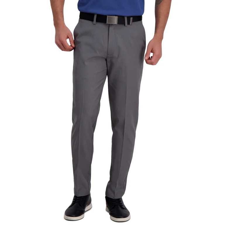 Haggar Men's PLN SLD HTR Pant Casual, Heather Grey, 32W x 30L
