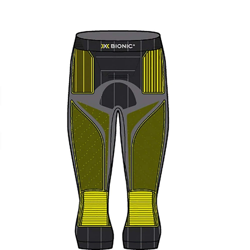 X-BIONIC Mens Energy Accumulator 4.0 3/4 Pants, Charcoal/Yellow, S EU