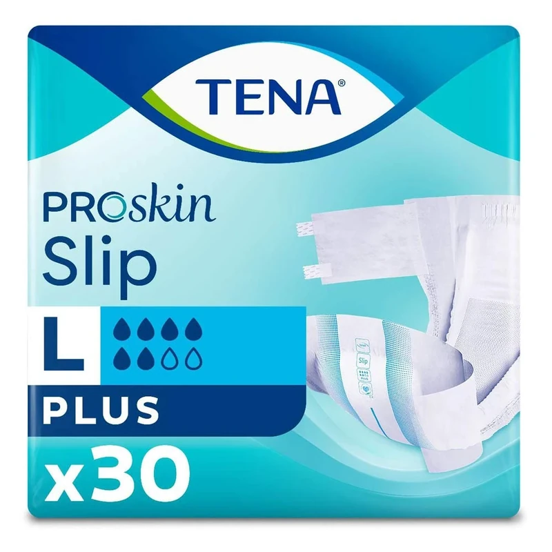 TENA,30 Count (Pack of 1) ProSkin Incontinence Slip Plus, Large, 30 Count