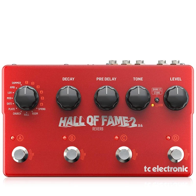 TC Electronic HALL OF FAME 2 X4 REVERB Pedal with 4 MASH Switches, Shimmer Reverb and 8 Presets