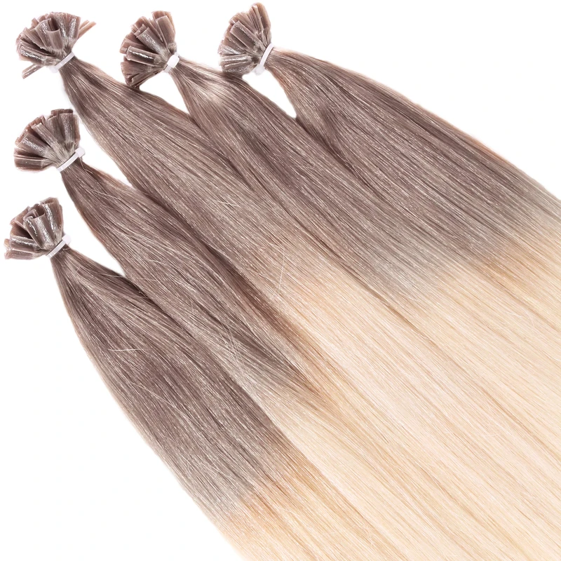 hair2heart Premium Remy Real Hair Bonding Extensions Straight 60 cm #14-60 Blonde Ombre 25 x 1 g