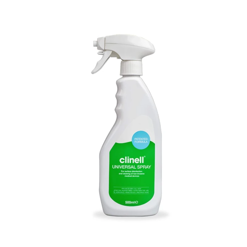 Clinell Universal Cleaning and Disinfectant Spray for Surfaces - Pack of 12 Bottles - 500 ml each Bottle (6L) - White Universal Spray, Kills 99.9% of Germs, NO Bleach