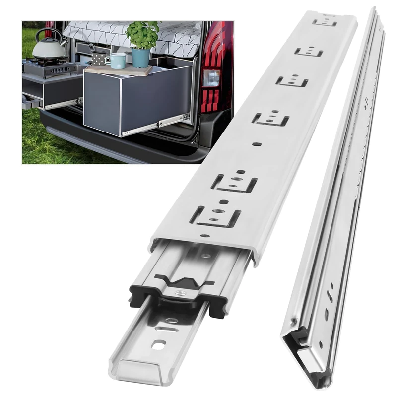 AOLISHENG Heavy Duty Drawer Runners 750mm 60Kg Load Capacity Heavy Duty Drawer Slides Ball Bearing Draw Runners, Full Extension Draw Sliding Rails Sliders Side Mount 1 Pair, 30 inch Without Lock