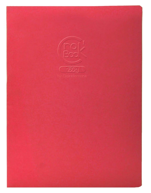 Clairefontaine 60337Cpack - Crok'Book Stitched Notebook - 20 Sheets of White Drawing Paper A4 21x29.7 cm 160g - Portrait Format - Random Cover Color - Pack of 10 Notebooks - Image 1