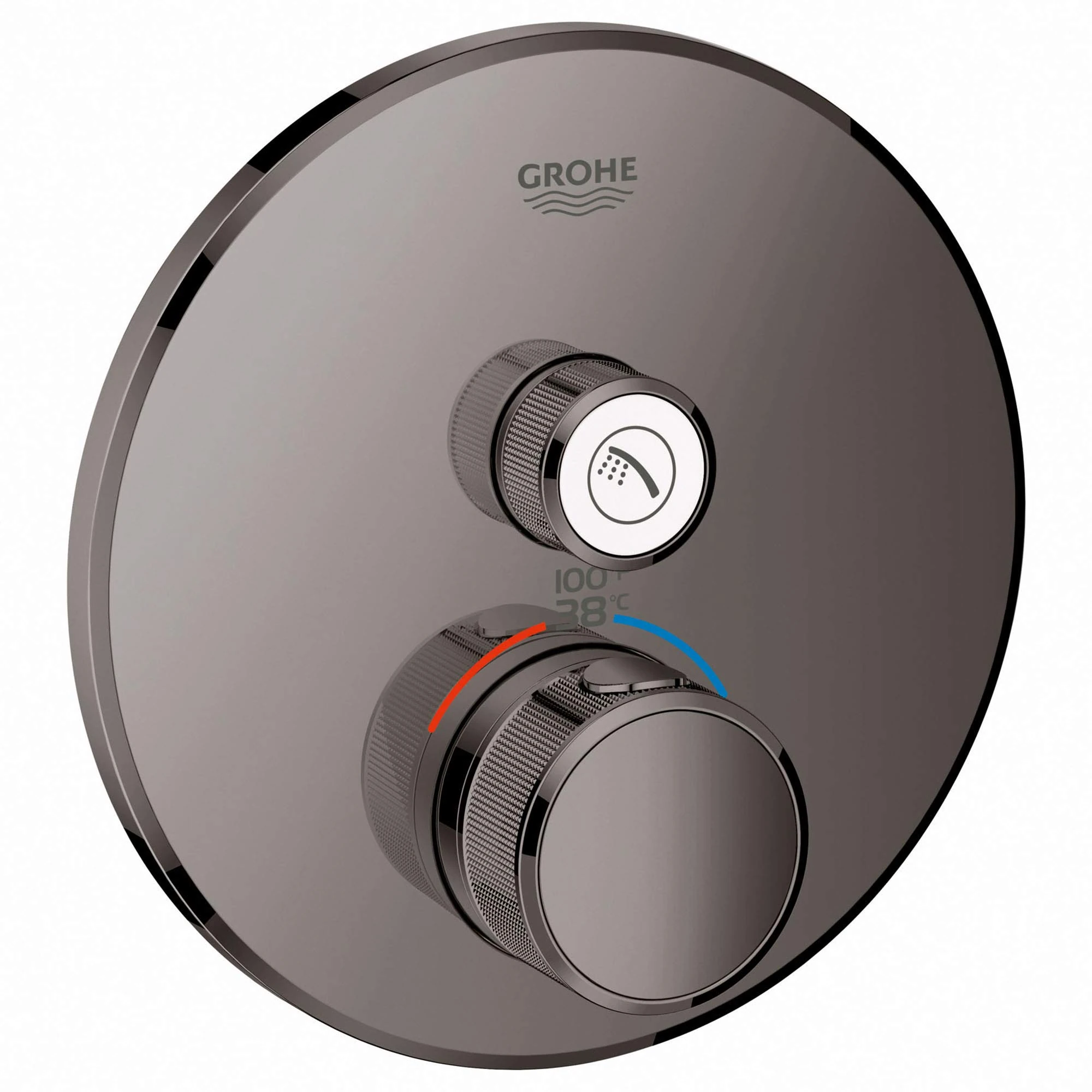 GROHE 29136A00 Grohtherm SmartControl Single Function Thermostatic Trim with Control Module, Hard Graphite