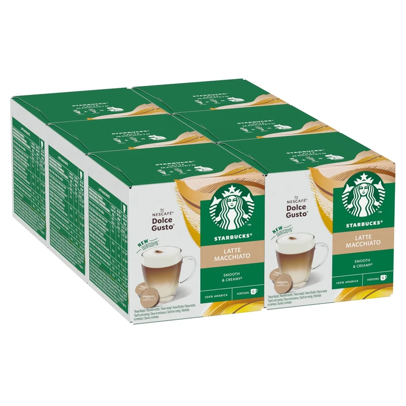 STARBUCKS Latte Macchiato Pods for NESCAFE Dolce Gusto - 72 (6 Pack)