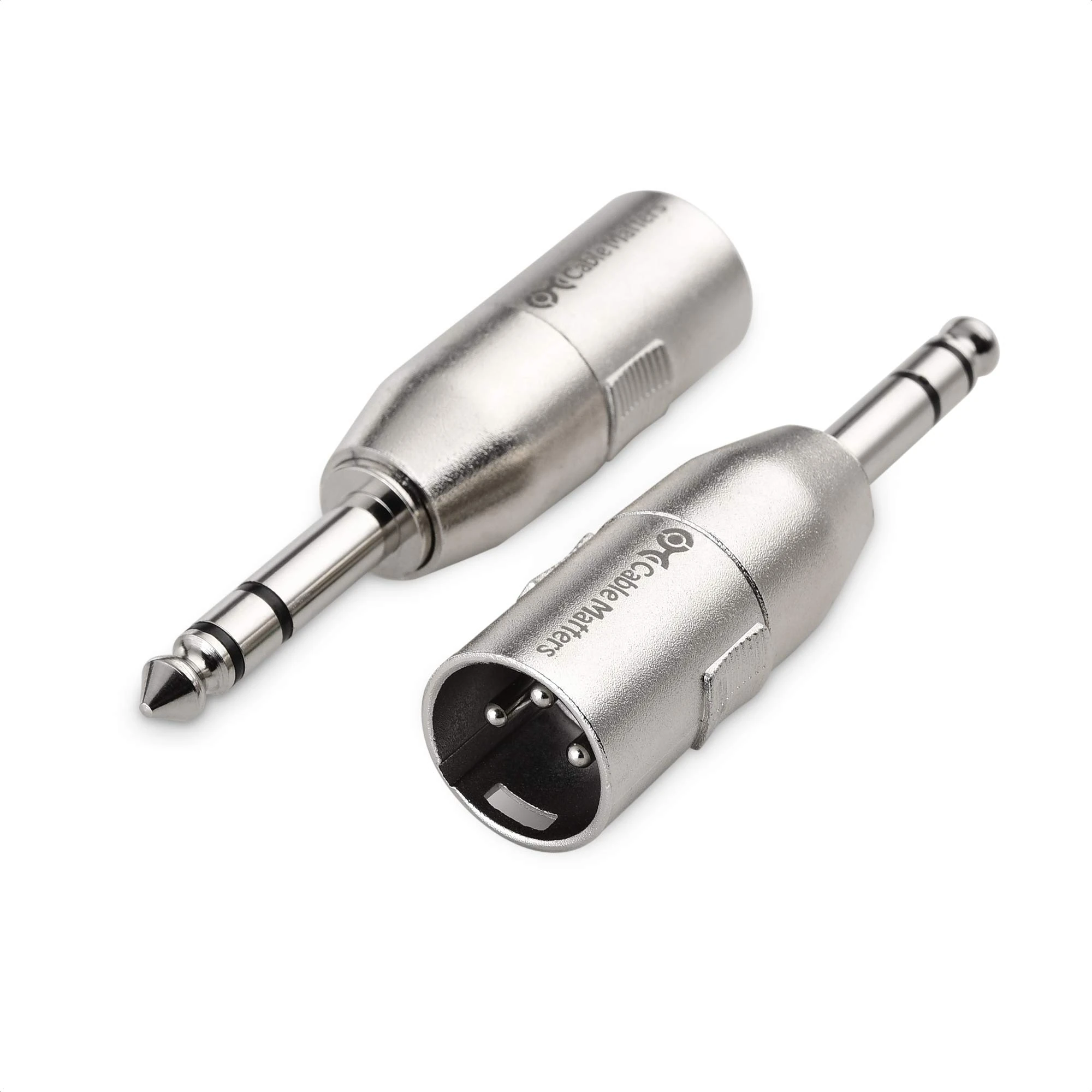 Cable Matters 2-Pack Jack to XLR Adapter, 1/4 Inch 6.35mm TRS to XLR Adapter - Male to Male