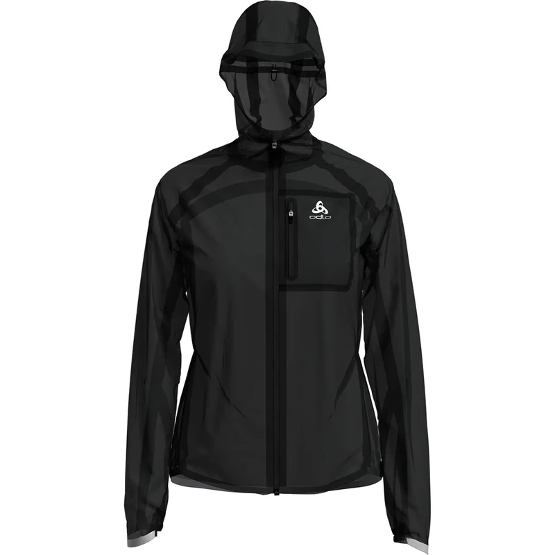 ODLO Women's ZEROWEIGHT DUAL DRY Waterproof Running Jacket, black, L