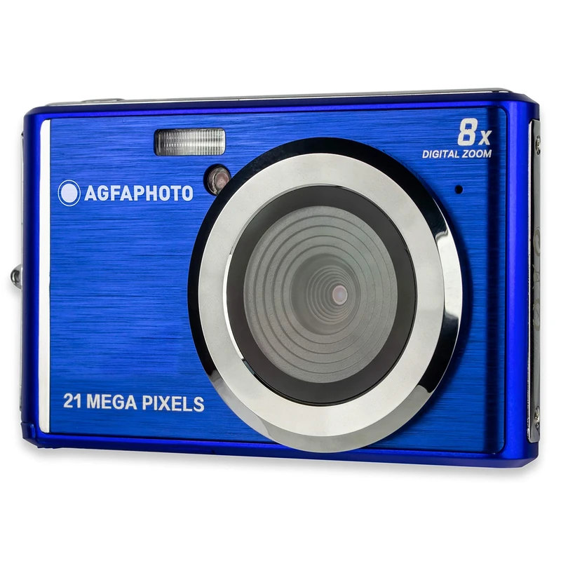AGFA PHOTO Realishot DC5200 - Appareil Photo Numérique Compact, CMOS 21MP, Écran LCD 2,4", Zoom Digital 8x, Vidéo HD 720p, Batterie Lithium, Cartes SD, Modes Scène - Bleu