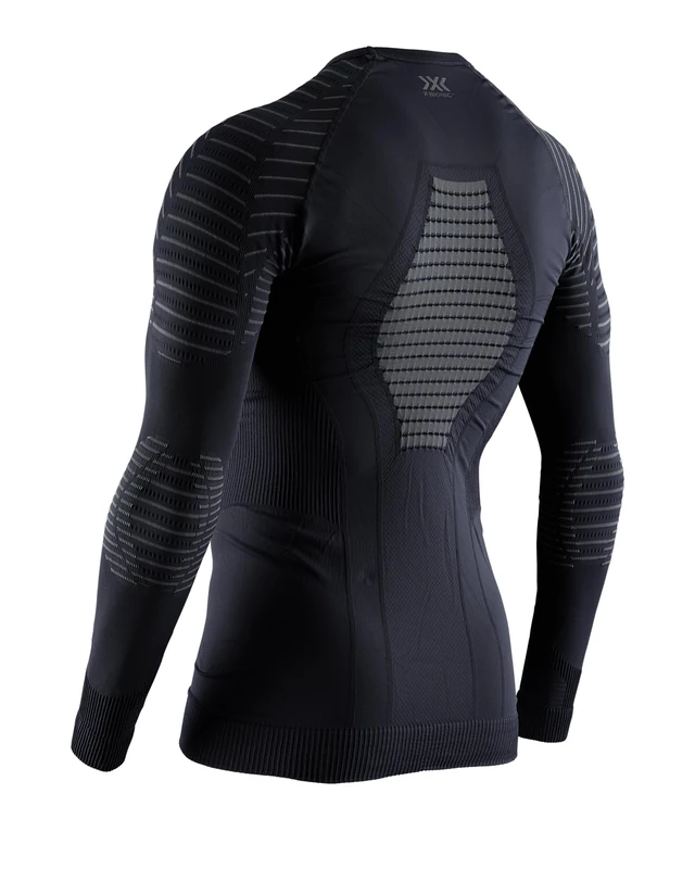 X-BIONIC Invent 4.0 Shirt Round Neck Long Sleeves Men Baselayer Functional Sport T-Shirt - Black/Charcoal, M