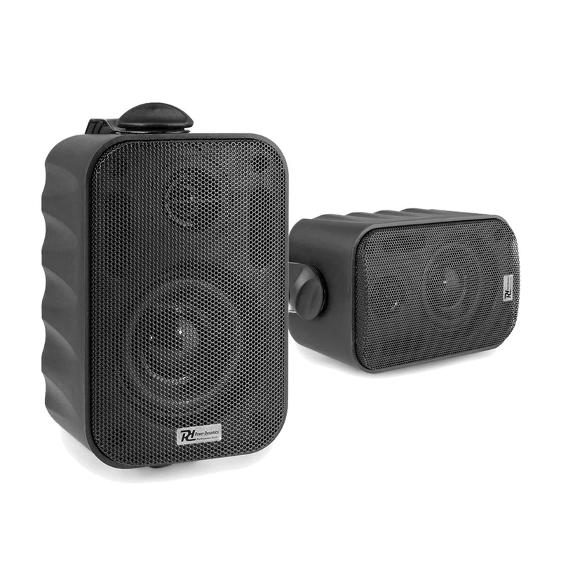 Power Dynamics BC30V 3-Inch Outdoor Wall Mount Speakers - 100V & 8 Ohm 60W, IPX5 Waterproof, Black Speaker Pair for Commercial Installations, Indoor & Outdoor Audio - High-Performance Sound System