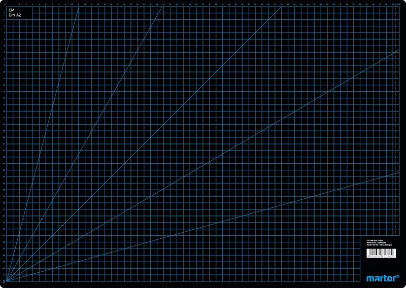 MARTOR Cutting mat self-Healing 440 x 620mm, Protection for Substrate, 3 Layers, cm/inch Grid, Cutting mat, Craft mat