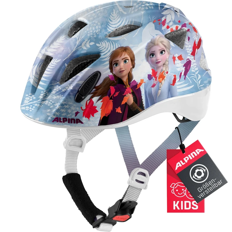 ALPINA Unisex - Children, XIMO DISNEY cycling helmet, Frozen II gloss, 45-49 cm