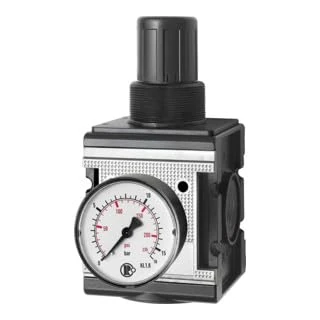 RIEGLER Multifix 133098-R 44-6 Pressure Regulator with Pressure Gauge, BG 4, G 3/4, 0.2-6 Bar, Pack of 1