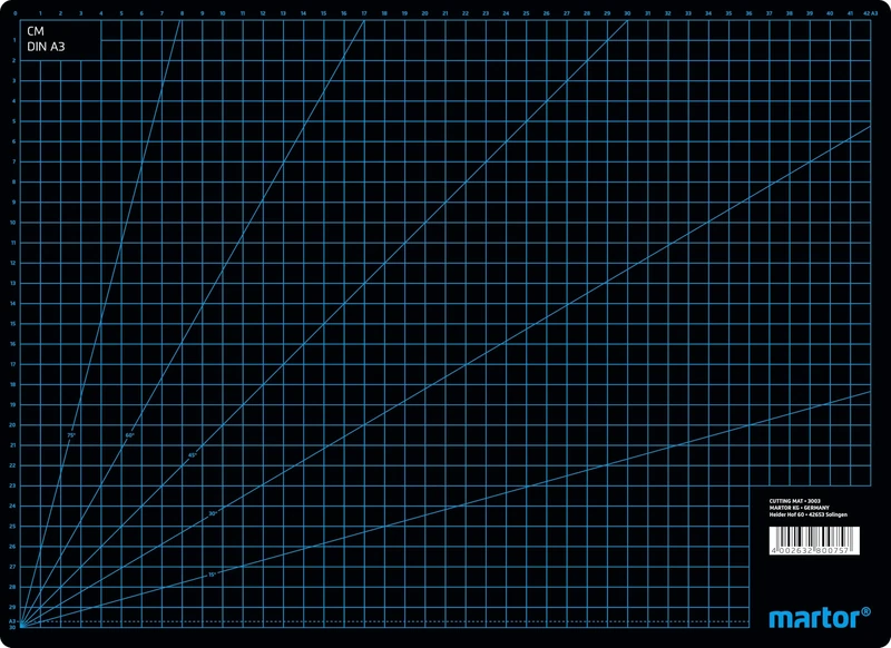 MARTOR Cutting mat self-Healing 320 x 440mm, Protection for Substrate, 3 Layers, cm/inch Grid, Cutting mat, Craft mat