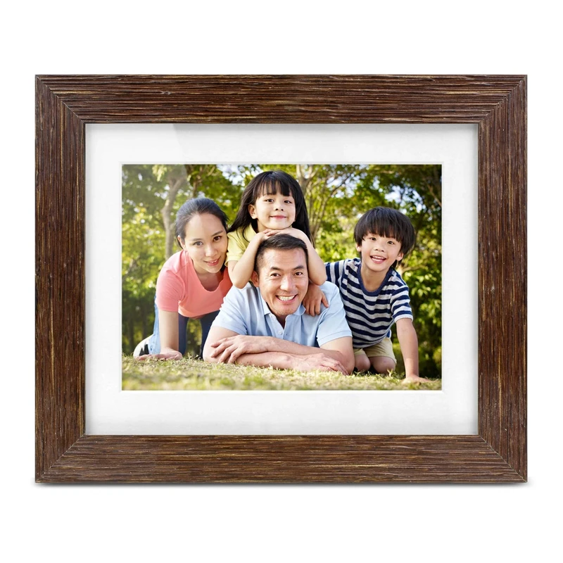 Aluratek 7" Distressed Wood Digital Photo Frame, Auto Slideshow Feature, USB/SD/SDHC Supported, Built-in Clock & Calendar, Easy Setup, Non-WiFi