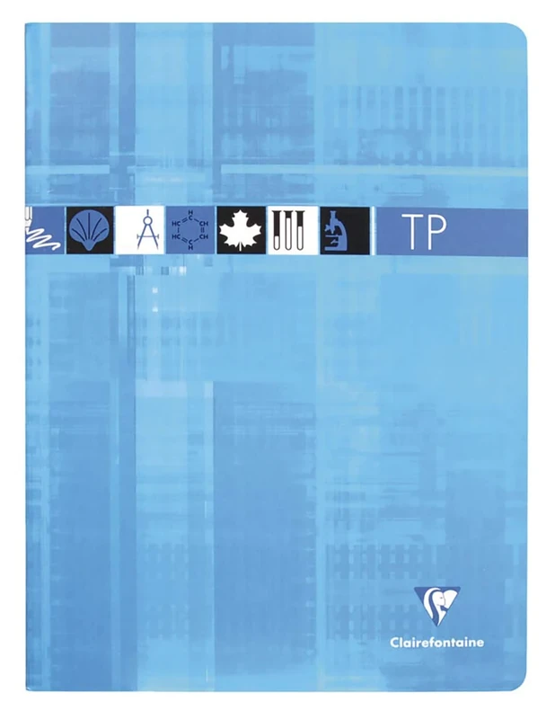 Clairefontaine 3377C - One Set of 10 Stapled Exercise Books - 24x32 cm - 64 Seyes Ruled Pages 90 g and Plain 125 g - Laminated Card Cover - Random Colours