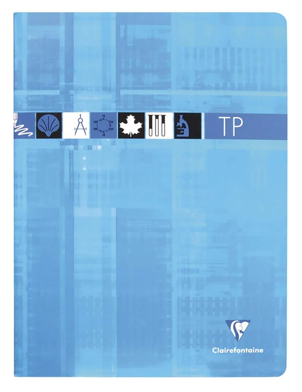 Clairefontaine 3378C Set of 10 Stapled Exercise Books - 24x32 cm - 64 Pages Small Square 90 g and Plain 125 g - Laminated Card Cover - Random Colours