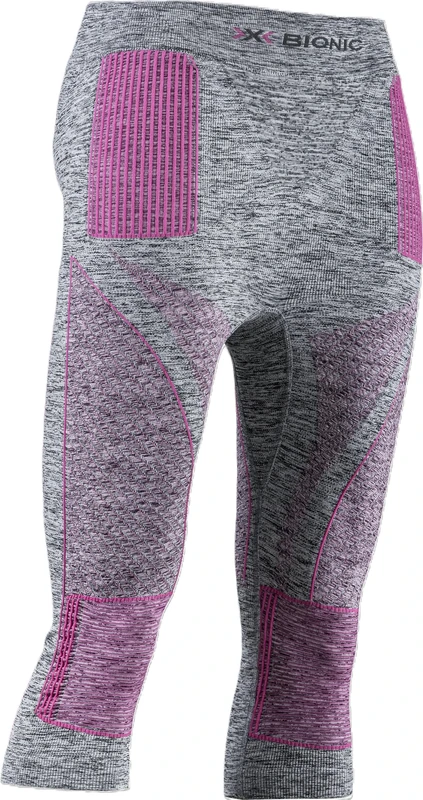 X-Bionic Women's Energy Accumulator 4.0 Melange 3/4 Pants, Grey Melange/Pink, XS UK