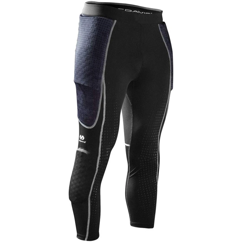 McDavid 7746 Hex Padded Compression Goalkeeper 3/4 Pants for Hip & Thigh Protection and Support — Ideal for Football (One Pair)