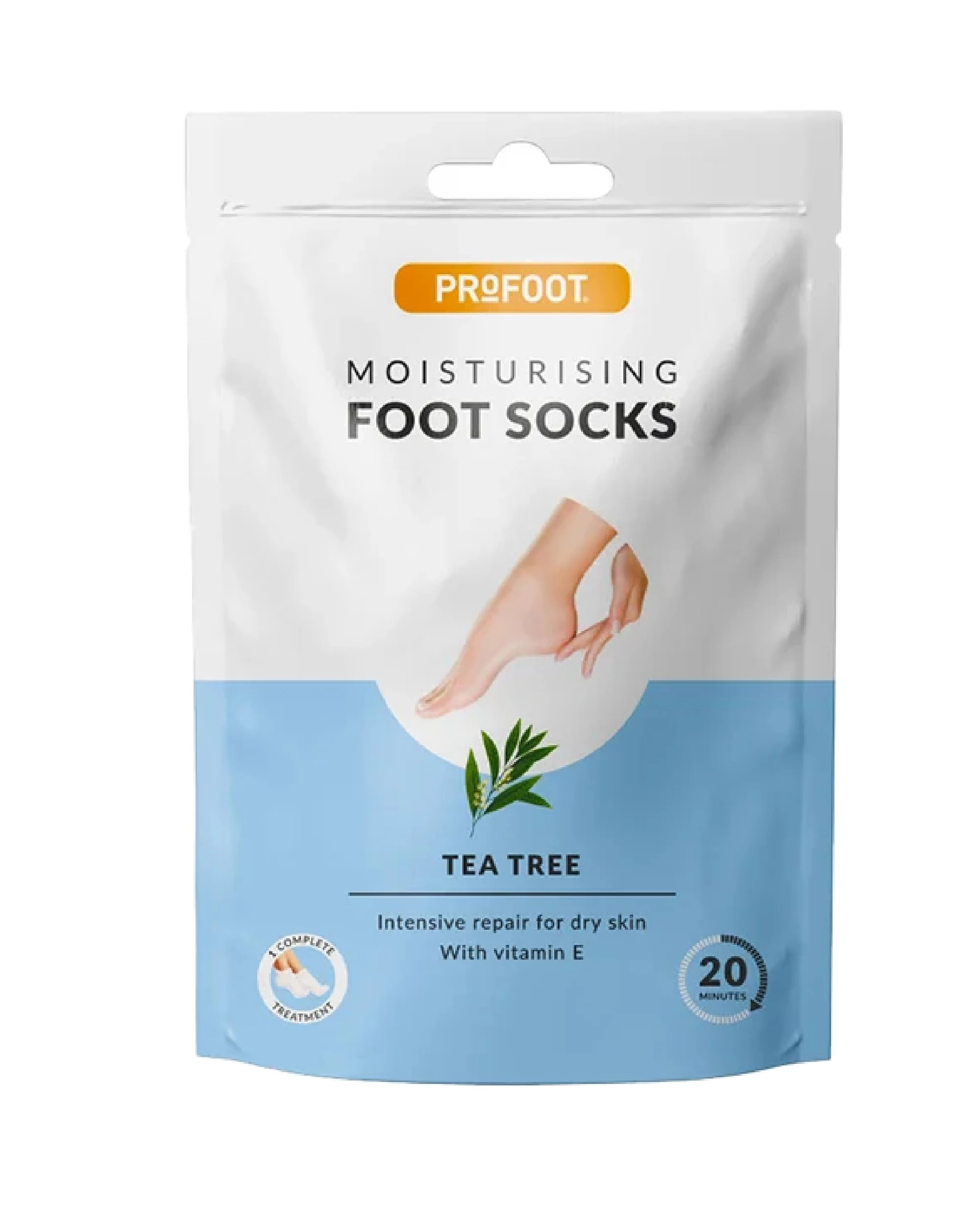 Profoot Moisturising Foot Socks, Intensive Repair Treatment for Dry Cracked Heels, Hydrating Foot Mask with Vitamin E and Tea Tree to Soften and Smooth Skin
