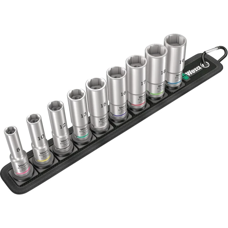 Belt B Deep 1 Socket Set of 9 Metric 3/8in Drive, Schwarz