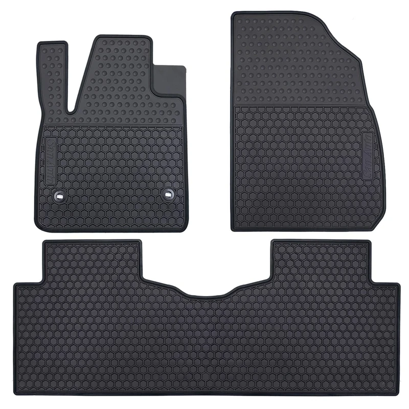 San Auto Car Floor Mat Rubber Custom Fit for Cadillac XT5 2019 2018 2017 Full Black Auto Floor Liners All Weather Heavy Duty Odorless