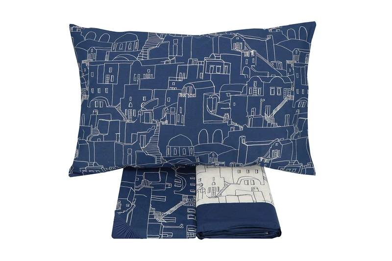Gabel Complete Bed Set, Blue iOS, Queen Size
