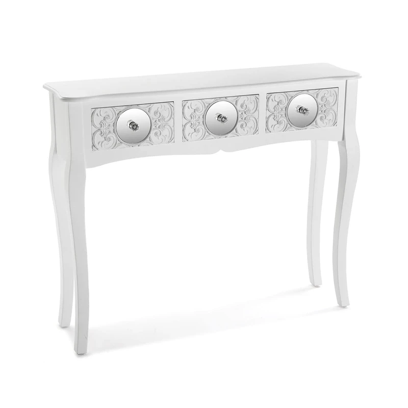 Versa 21600045 Indra Console Entrance Table, Wood, White, 80 x 25 x 95 cm