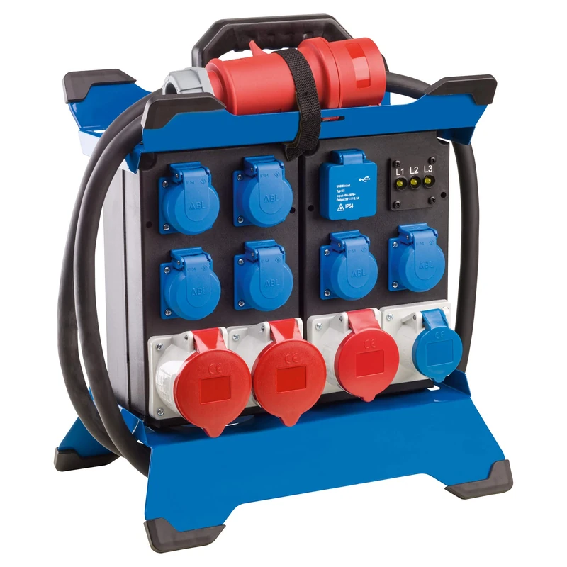 as - Schwabe STECKY DUO 4 Portable Power Distributor - CEE Plug 400V/32A/5-Pin - 6x Schuko, 2x CEE 16A, 2x CEE 32A, 2x USB - Mobile Adapter - Indoor Outdoor Distributor - IP44 - Made in Germany, 60934