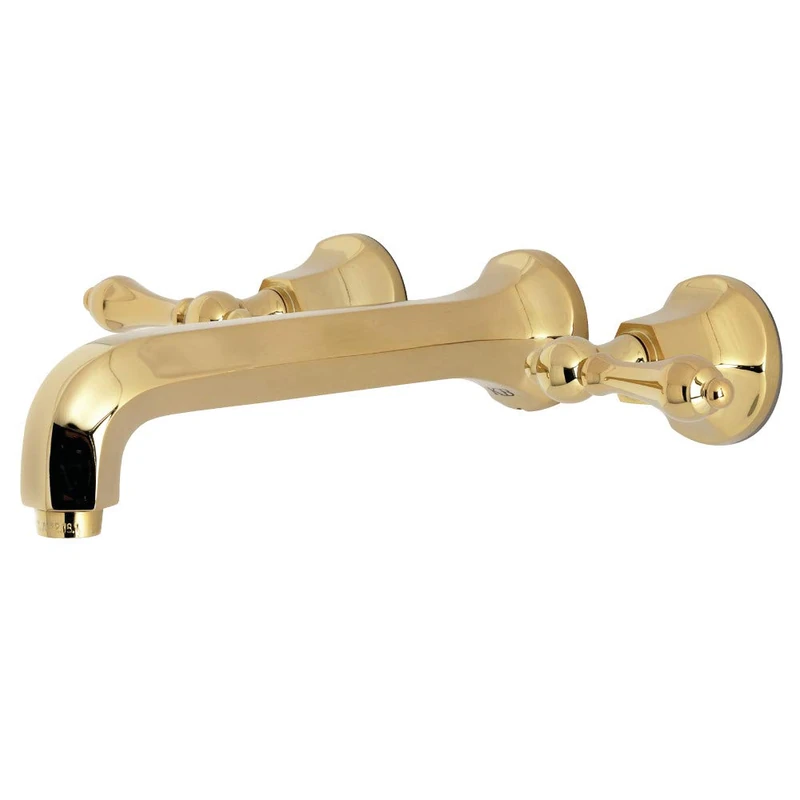 Kingston Brass KS4122AL Metropolitan 2-Handle Wall Mount Bathroom Faucet, Polished Brass - Image 1