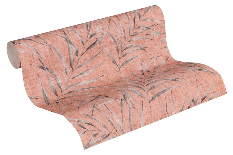 A.S. Création Palm Wallpaper Greenery Non-Woven Wallpaper 10.05 m x 0.53 m Pink Orange Red Made in Germany 373354 37335-4