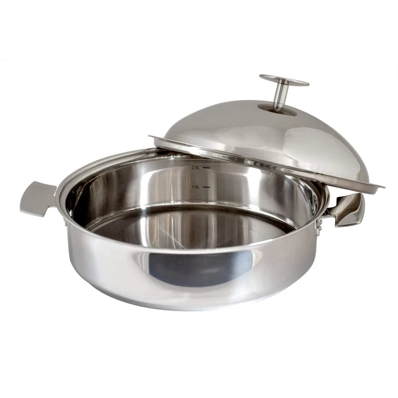 Baumstal 9610 Soft Cooking Frying Pan 24 cm Stainless Steel 18/10 with Domed Lid 2.2 litres - Image 1