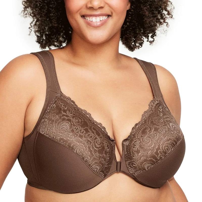 Glamorise Wonderwire Front-Closure Underwire Bra 1245 (Women's & Women's Plus)