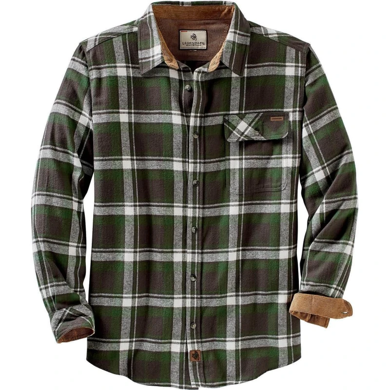 Legendary Whitetails Men's Buck Camp Flannel Shirt Long Sleeve, Mountain Charcoal Plaid, XL UK