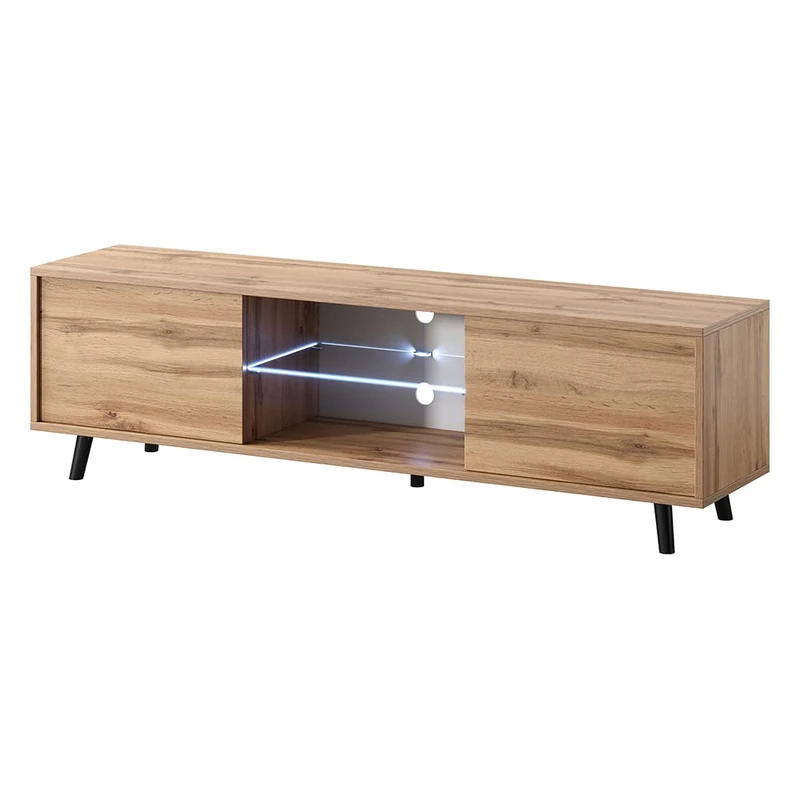 Selsey Lefyr - TV Stand/Modern Entertainment Unit/Living Room TV Cabinet with Storage/Golden Oak