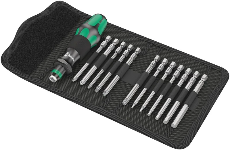 Wera Unisex's Bicycle 2, Kraftform Kompakt Interchangeable Screwdriver Set 05004171001 Universal Tool 13 Pieces, Black, 13pc, Berry