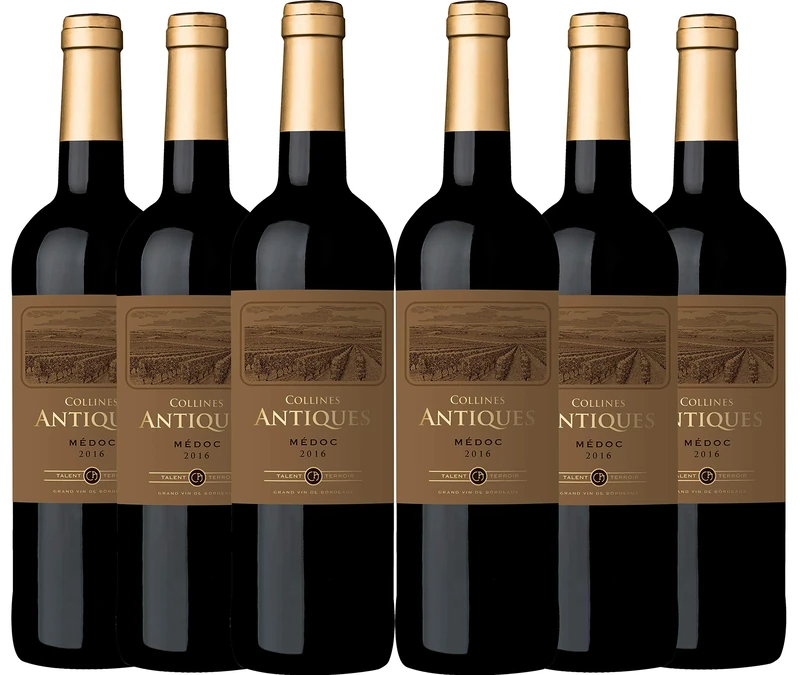 Collines Antiques Red Wine, Bordeaux Médoc,, (6 x 750 ml)