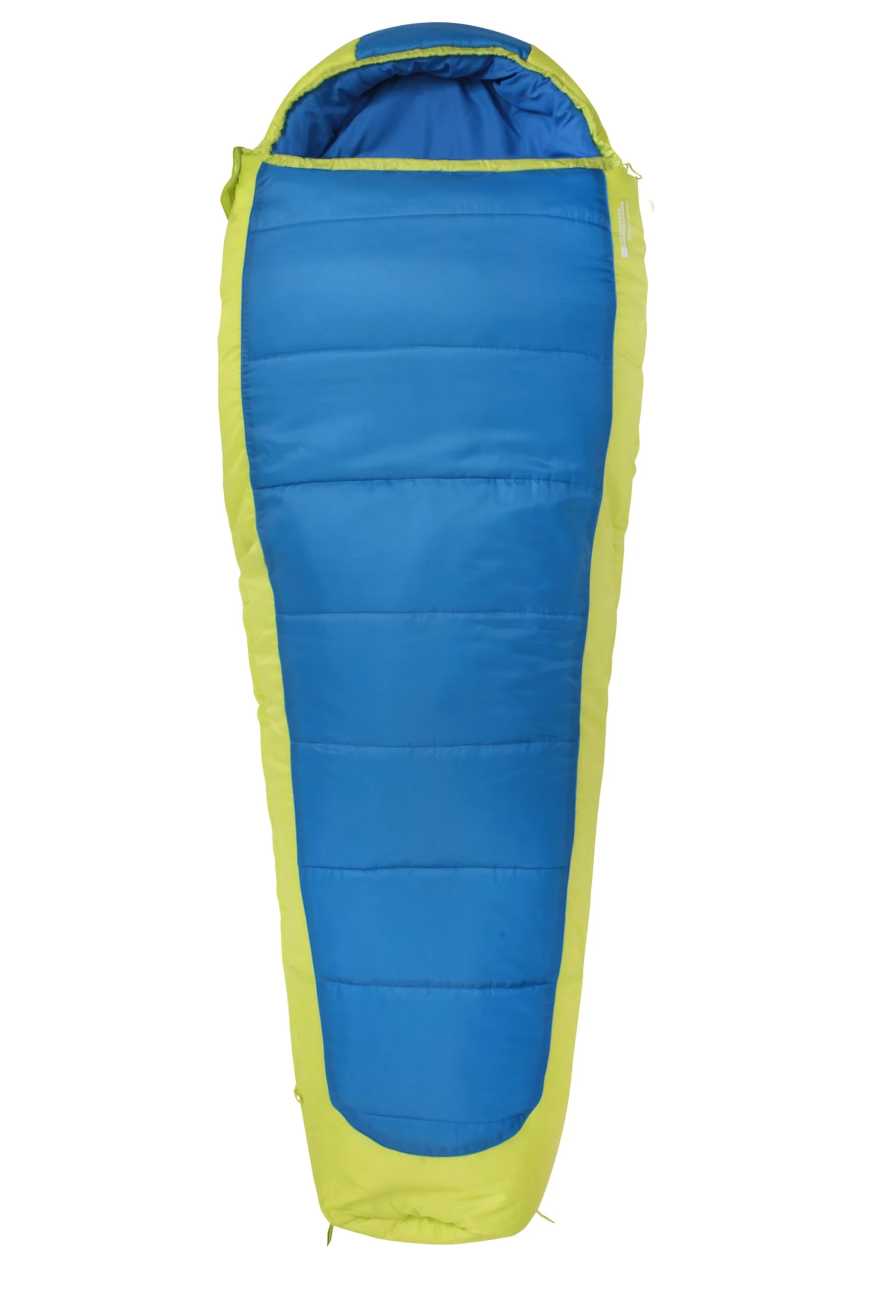Mountain Warehouse Mummy Shaped Microlite 1400 Sleeping Bag - 3/4 Season, Insulated Camping Bag - Best for Spring Summer Blue Left Handed Zip - Long Length (215cm)