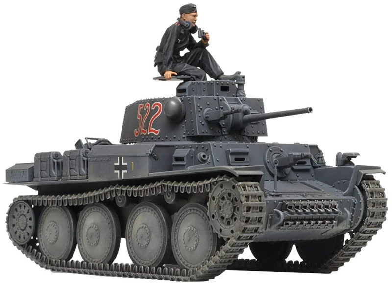 Tamiya 300035369 35369 Pz.Kpfw. 38(T) Ausf E/F Tank 1:35 Plastic Model Kit, Unlackiert