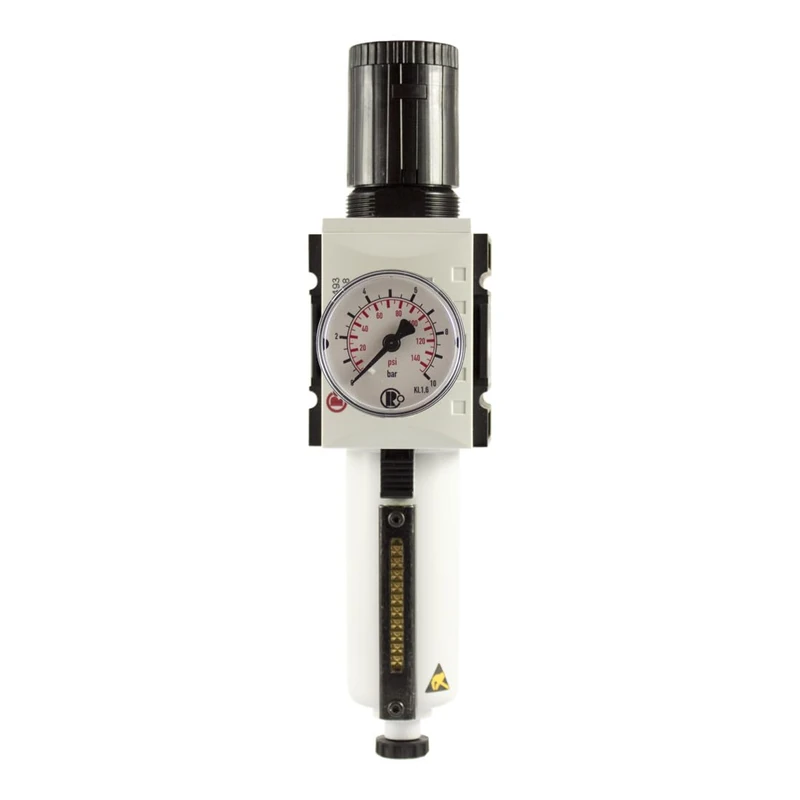 RIEGLER Futura 151817-FU 811-M Filter Regulator MB, SR, Mano, BG 1, G 1/4, 0.5-8 Bar, HA, Pack of 1