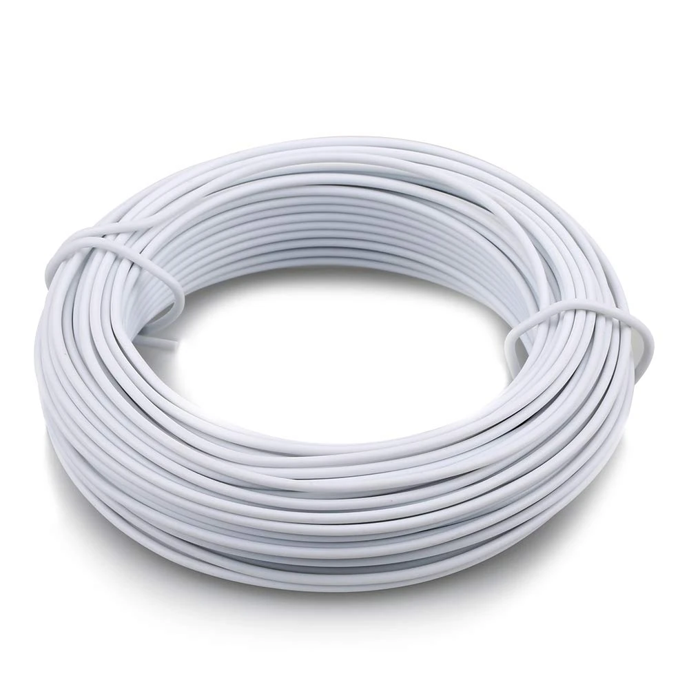 KINGLAKE 20m x 2mm White Garden Wire Coil Plastic Coated Plant Twisty Tie for Plant Tree Support