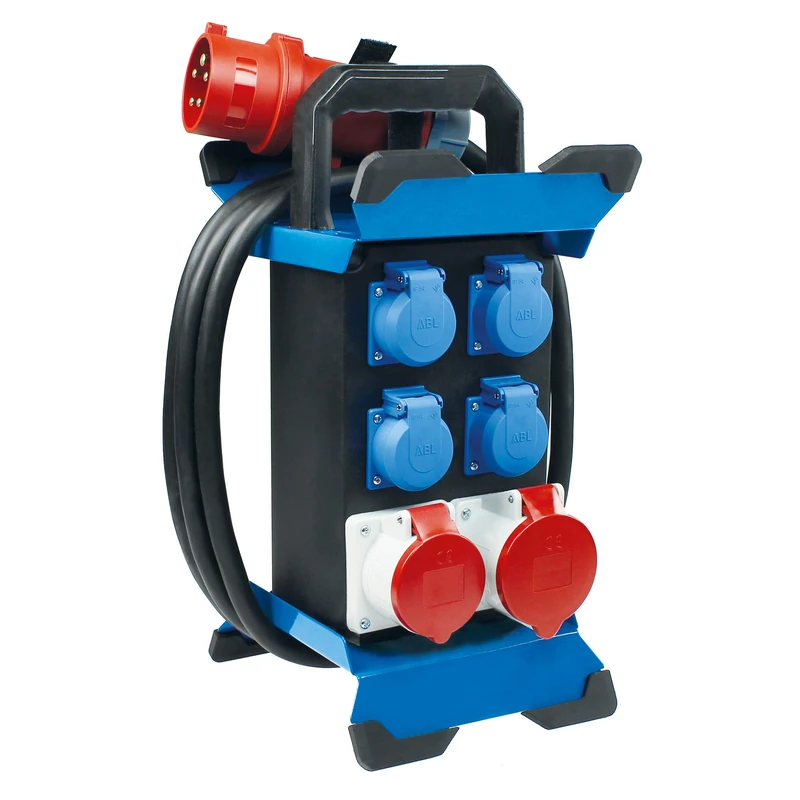 as - Schwabe Portable Power Distributor Plug 13 - CEE Plug 400V/32A/5-Pin - 4X Schuko, 1x CEE 16A, 1x CEE 32A - Mobile Adapter - Distributor for Indoor and Outdoor Use - IP44 - Made in Germany, 60963